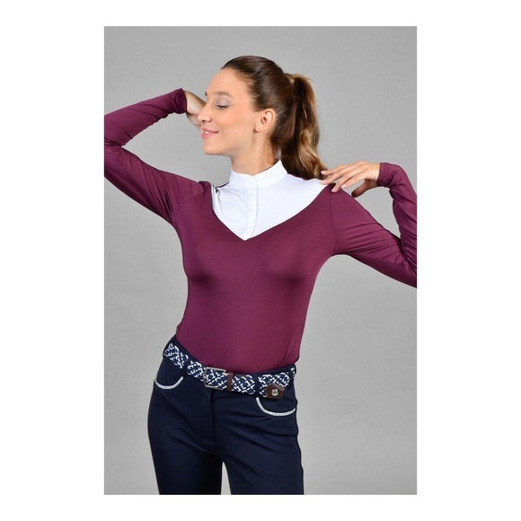 Harcour Turniershirt Cognac LS Damen - violine