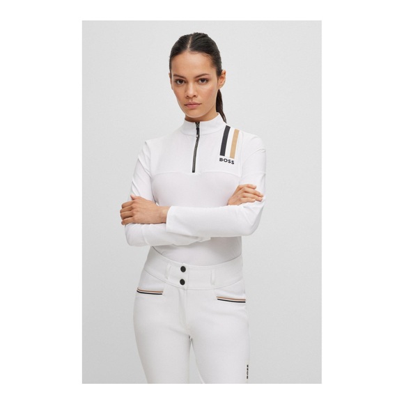 Hugo Boss Turniershirt Eva Signature Damen - White -
