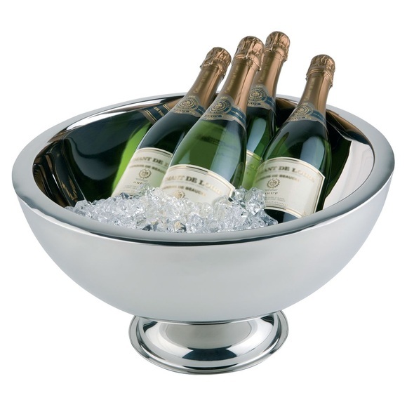 1x Champagnerkühler doppelwandig, ca. Ø 44 cm, H 24 cm
