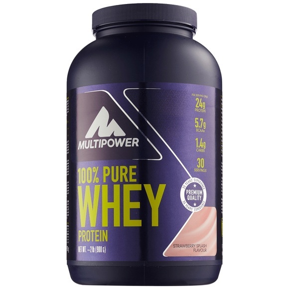 Multipower 100 % Whey Protein, Erdbeere-Sahne, Pulver