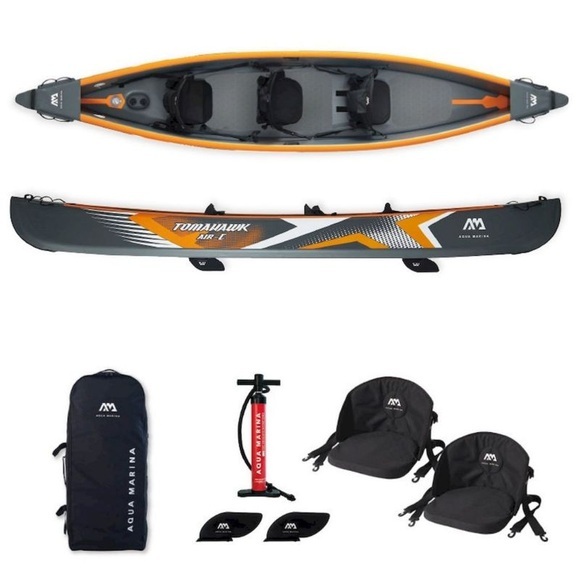 Aqua Marina - Kayak Tomahawk Series Air-C 3p 15'8'' (478 cm) - Grau und Hellorange