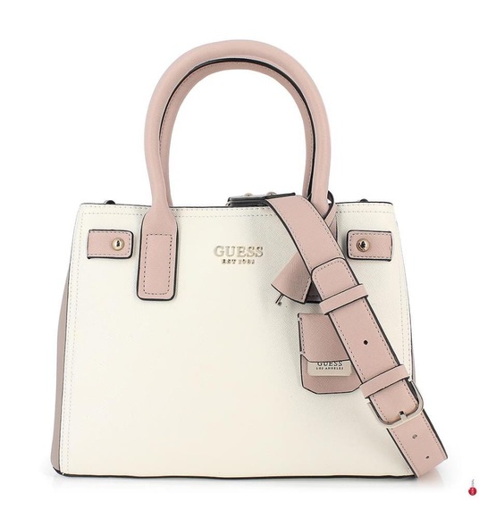 Guess - Handtasche Georgiana - Weiss und Hellrosa