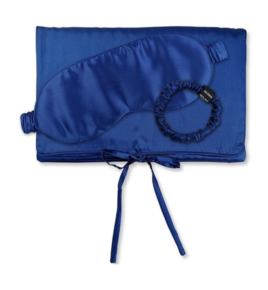 Ailoria - Tasche, Schlafmaske & Scrunchie S aus Seide - Blau