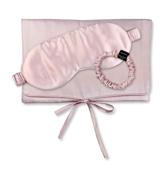 Ailoria - Tasche, Schlafmaske & Scrunchie S aus Seide - Rose