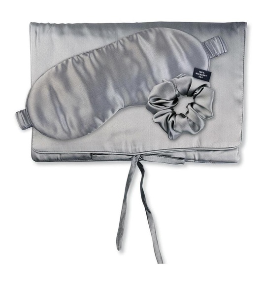 Ailoria - Tasche, Schlafmaske & Scrunchie M aus Seide - Grau