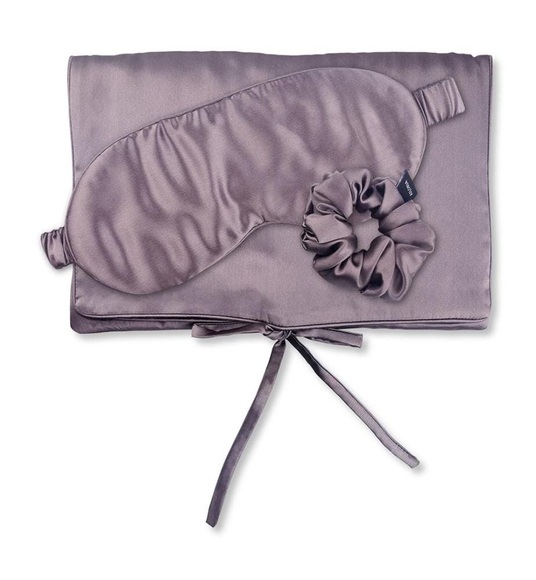 Ailoria - Tasche, Schlafmaske & Scrunchie M aus Seide - Lila