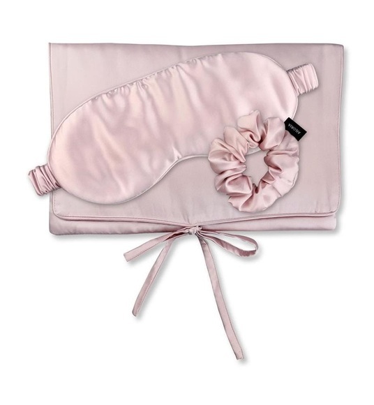 Ailoria - Tasche, Schlafmaske & Scrunchie M aus Seide - Rose