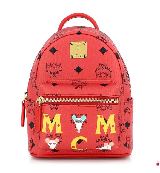 Mcm - Leder-Rucksack Stark Mini - Rot