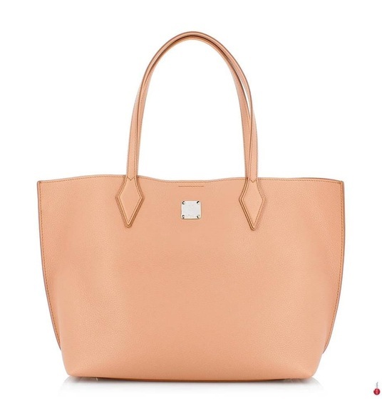 Mcm - Leder-Schultertasche - Korallenrosa