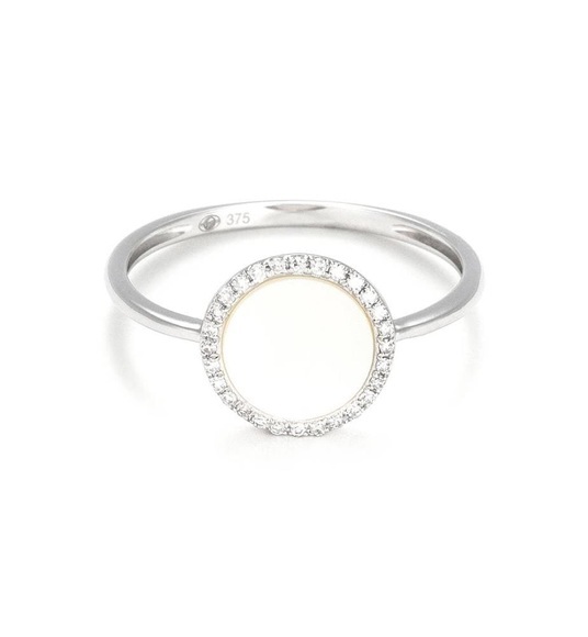 Accessory - Ring Round Nacre - Silber