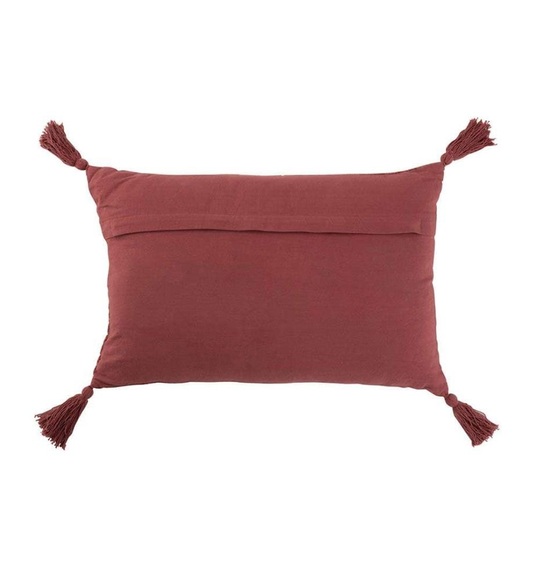 Home - Kissen Muster Rechteckig Baumwolle Terracotta Rot
