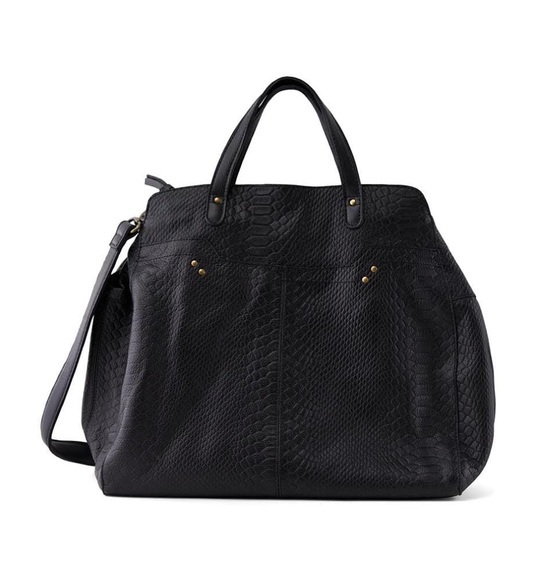 Pieces - Lederhandtasche - Schwarz