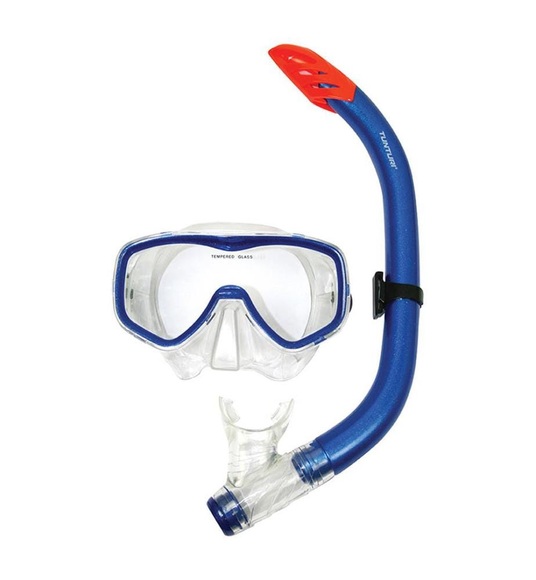 Tunturi - Schnorchel Set Senior Blau/Transparent Blau