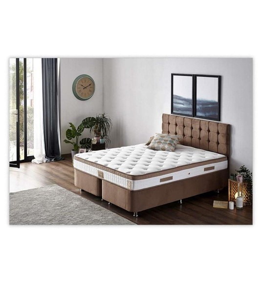 Home - Matratze 200 x 200 cm Latte - Weiß, Braun