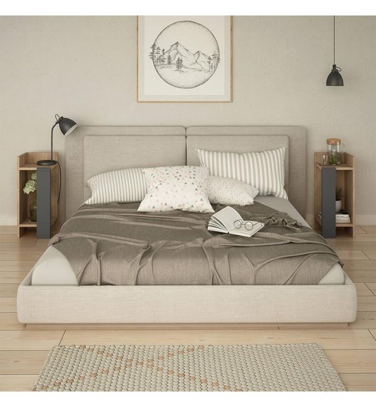 Skye Decor - Nachttisch Elos - Braun und Anthrazit