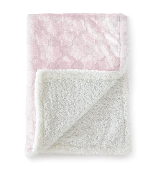 Naf Naf - Bettdecke 80 x 110 - Rosa und Cremeweiss - Cremeweiss und Rosa