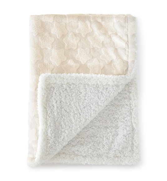 Naf Naf - Bettdecke 80 x 110 - Beige und Cremeweiss - Cremeweiss und Beige