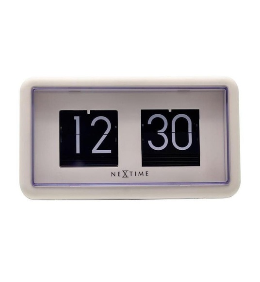 NeXtime - Tischuhr Small Flip 18 x 10 x 7cm, Weiss