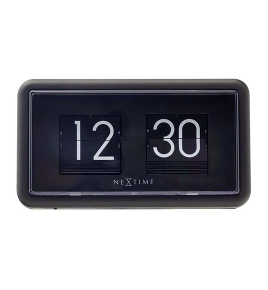 NeXtime - Tischuhr Small Flip 18 x 10 x 7cm, Schwarz