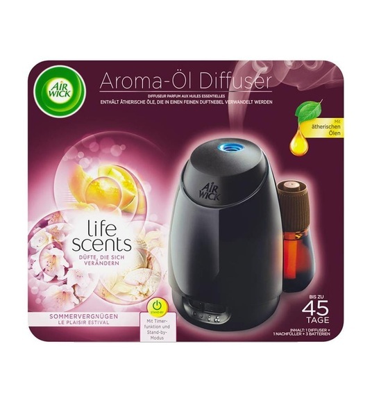 Air Wick - Aroma-Öl Diffuser Complete mit Duft Sommervergnügen - Schwarz