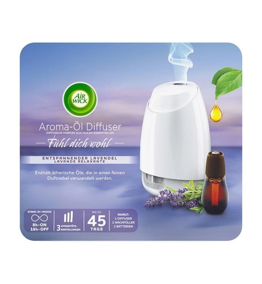 Air Wick - Aroma-Öl Diffuser Starter Set mit Duft Entspannender Lavendel - Weiss