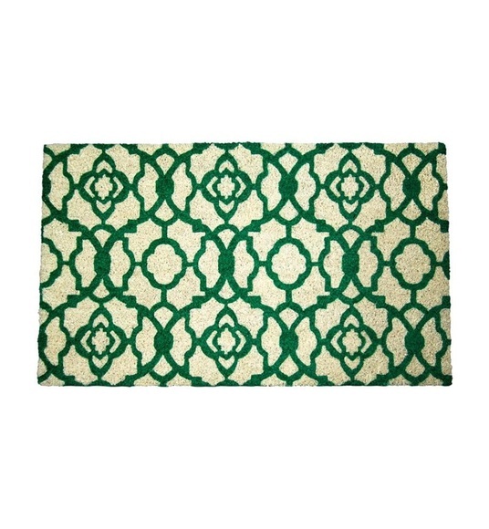 Home - Fussmatte Green Moroccan - 75 x 45 cm - Dunkelgrün und Camel