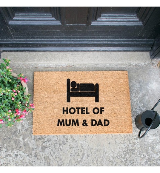 Home - Fussmatte Hotel of Mum & Dad 60 x 40 x 1.5 cm - Camel und Schwarz