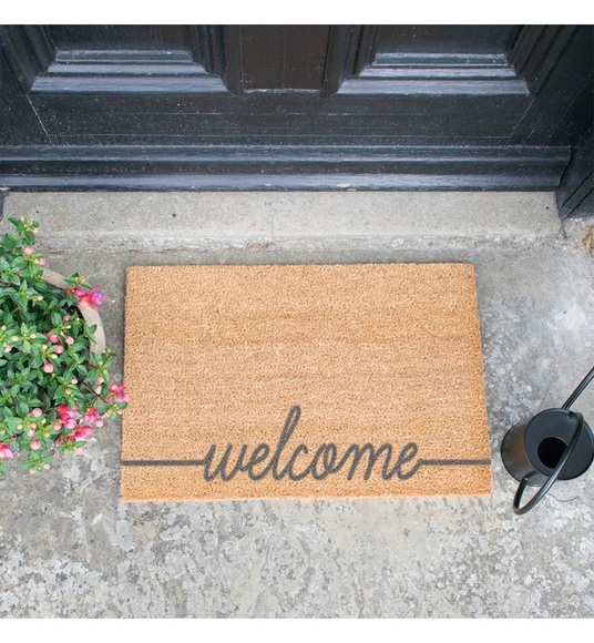 Home - Fussmatte Welcome Scribble 60 x 40 x 1.5 cm - Camel und Grau