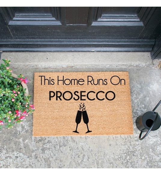 Home - Fussmatte This Runs On Prosecco 60 x 40 x 1.5 cm - Camel und Schwarz