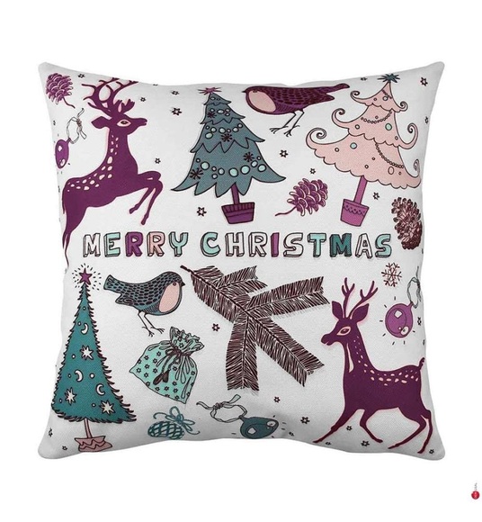 Home - Kissen - 43 x 43 cm - Rosa und Multicolor