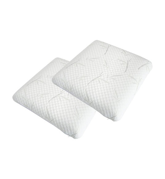 Bellecour - 2er-Set Formgedächtnis-Schaum-Kopfkissen - 60 x 60 cm - Weiss
