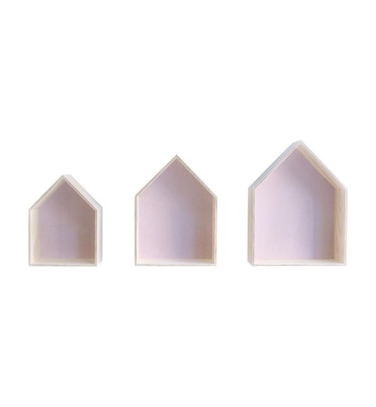 Little Nice Things - 3er-Set Wandregale - Beige und Hellrosa