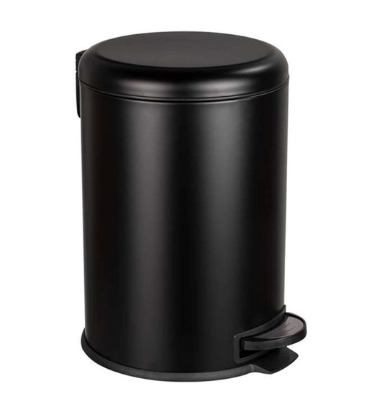 Wenko - Treteimer Leman Easy Close Schwarz 20 L, Kosmetikeimer, Mülleimer mit Absenkautomatik