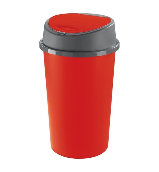 homea - Press-Up Kunststoff-Abfalleimer 45L, D39 x H66,5 cm Rot