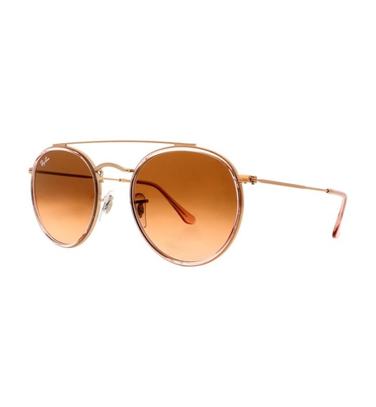 Ray-Ban - Sonnenbrille Round Double Bridge - Gold