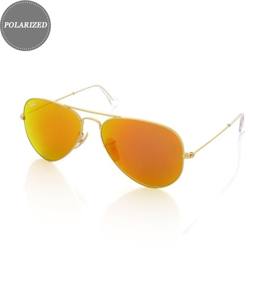 Ray-Ban - Sonnenbrille Aviator Flash Lenses - Gold