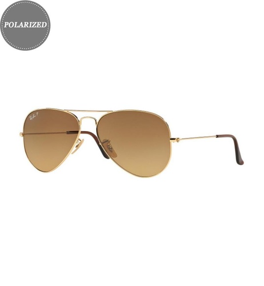 Ray-Ban - Polarisierte Sonnenbrille Aviator Flash - Gold
