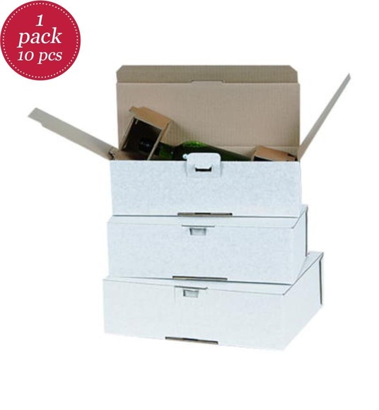 Antalis - Weinflaschenversandkarton, Weiss, Premium, 370 x 125 x 101 mm, 10 Stück