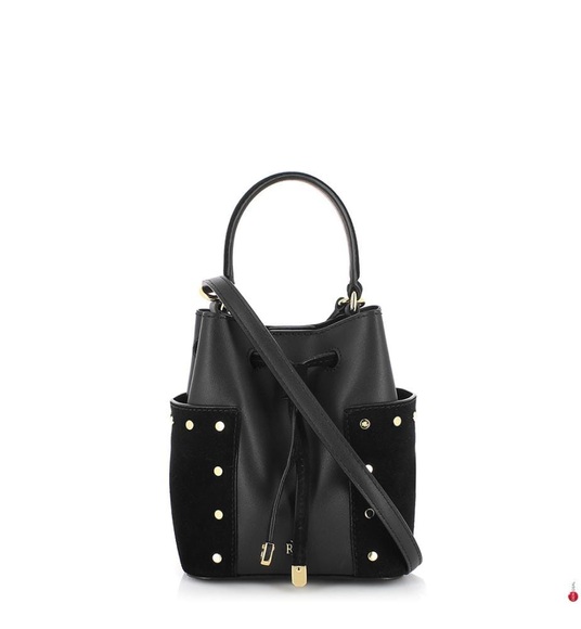 Polo Ralph Lauren - Leder-Beuteltasche Dryden Debby III Mini - Schwarz