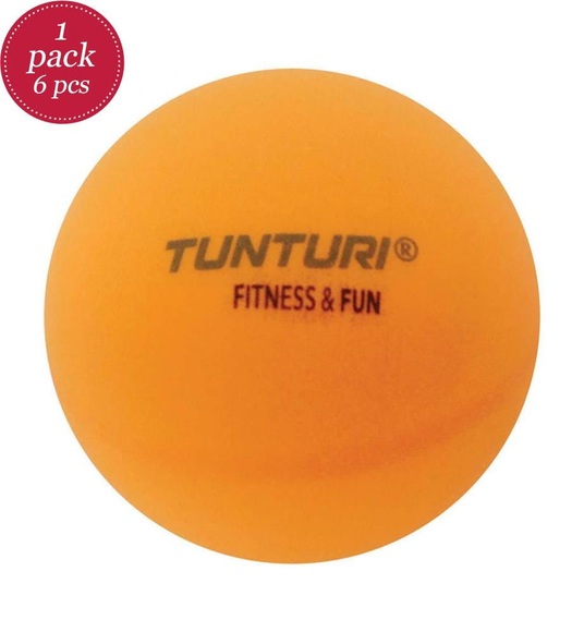 Tunturi - 6er-Pack Tischtennisbälle 40 mm - Orange