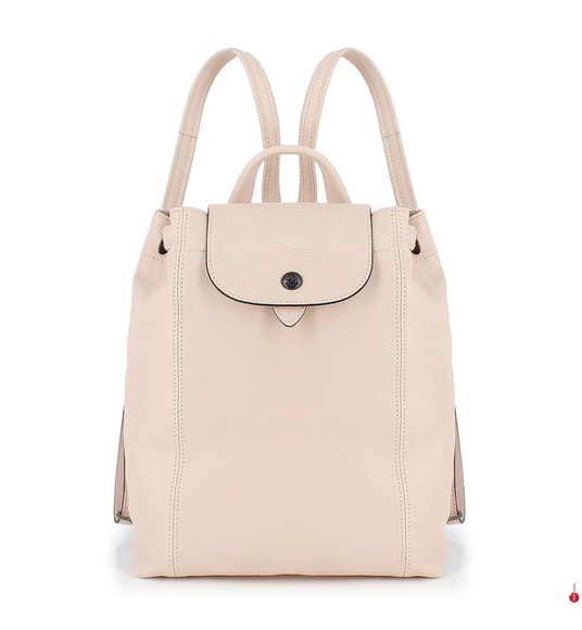 Longchamp - Leder-Rucksack Le Pliage - Hellrosa