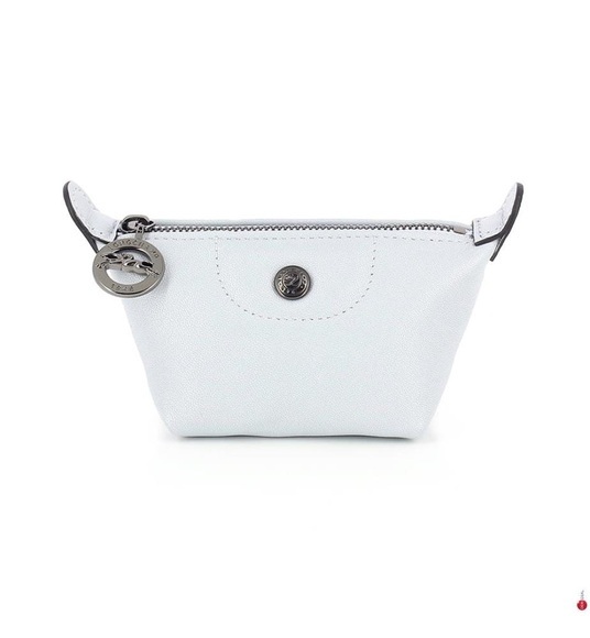 Longchamp - Leder-Portemonnaie Le Pliage - Hellblau