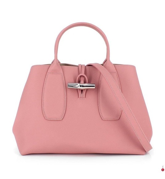 Longchamp - Lederhandtasche Roseau - Rosa