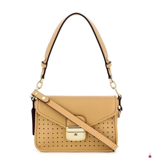 Longchamp - Leder-Schultertasche Mademoiselle Beige - Beige