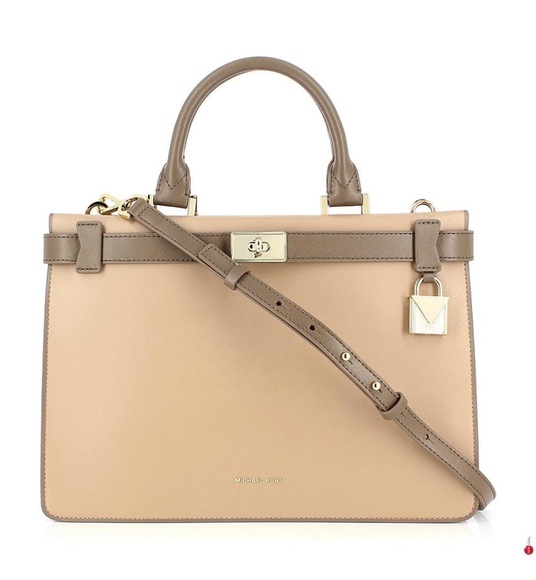 Michael Kors - Lederhandtasche Tatiana Medium - Hellbeige und Dunkelbeige