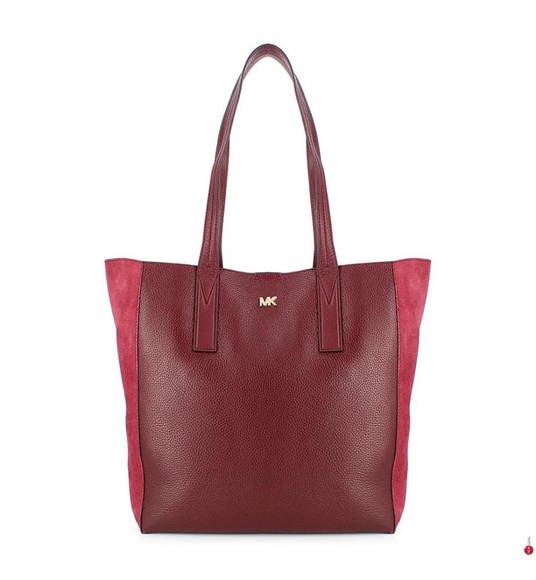 Michael Kors - Leder-Shoppingtasche Junie Kors Studio Large - Bordeaux