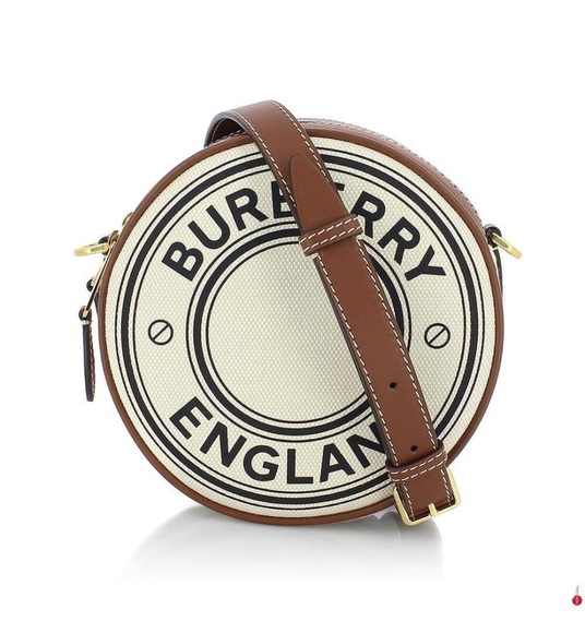 Burberry - Lederumhängetasche Louise Circular Mini - Cremeweiss und Camel