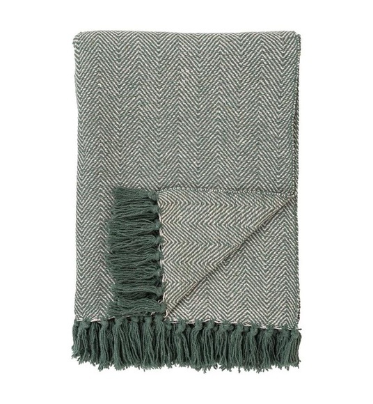 House Nordic - Cort Blanket - Grün und Weiss Baumwolle Design A