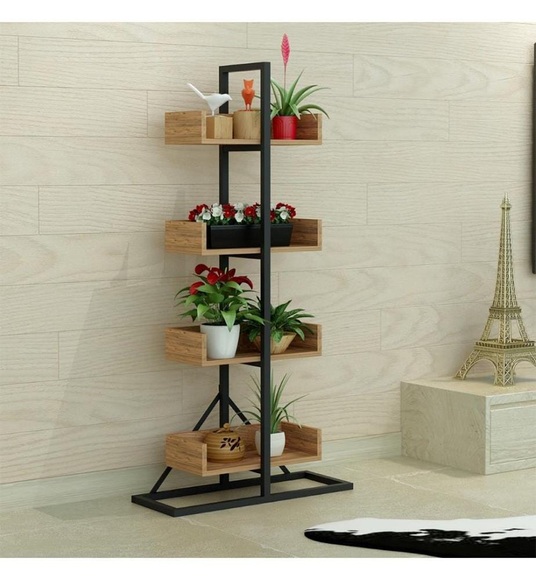 Home - Regal - Schwarz und Beige