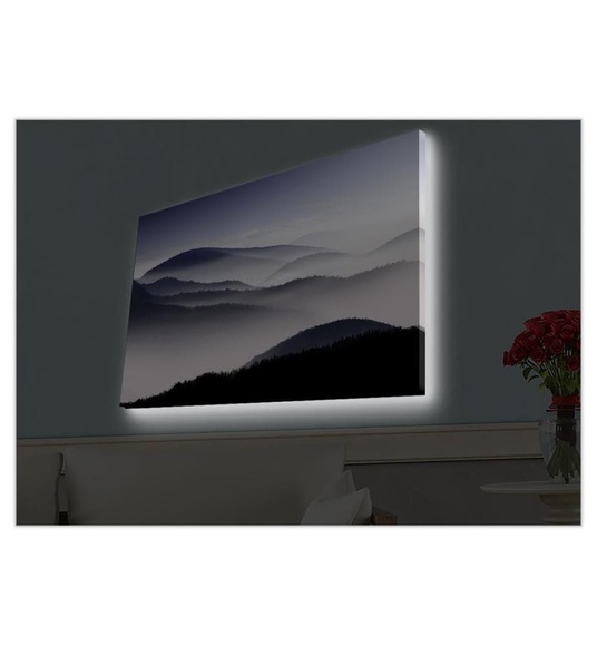 Home - Dekoratives Leinwandbild LED, 45 x 70 cm - Multicolor